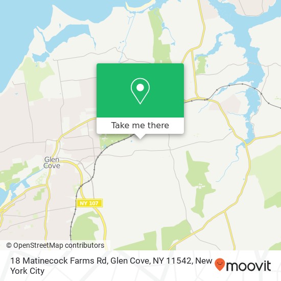 Mapa de 18 Matinecock Farms Rd, Glen Cove, NY 11542