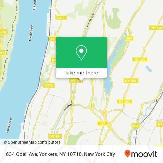 Mapa de 634 Odell Ave, Yonkers, NY 10710