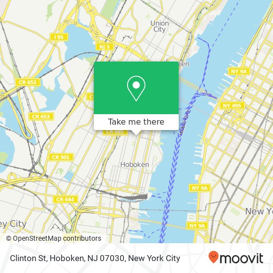 Mapa de Clinton St, Hoboken, NJ 07030