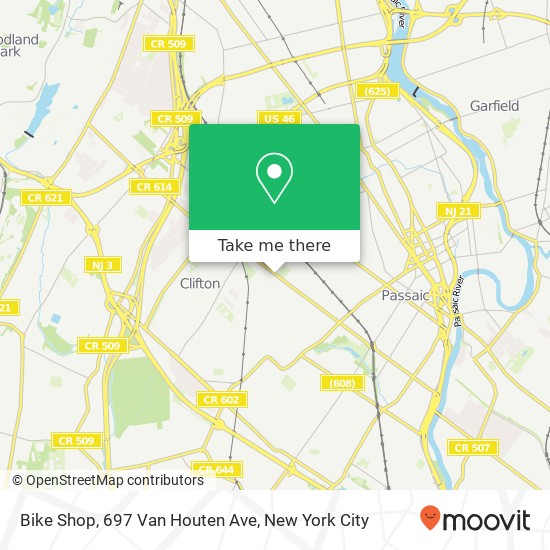 Bike Shop, 697 Van Houten Ave map