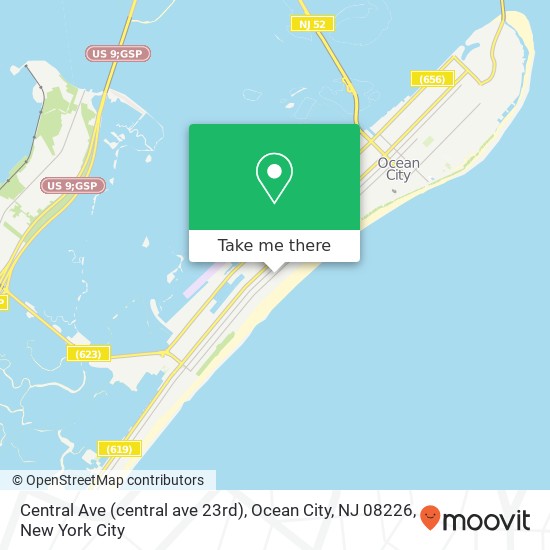 Mapa de Central Ave (central ave 23rd), Ocean City, NJ 08226