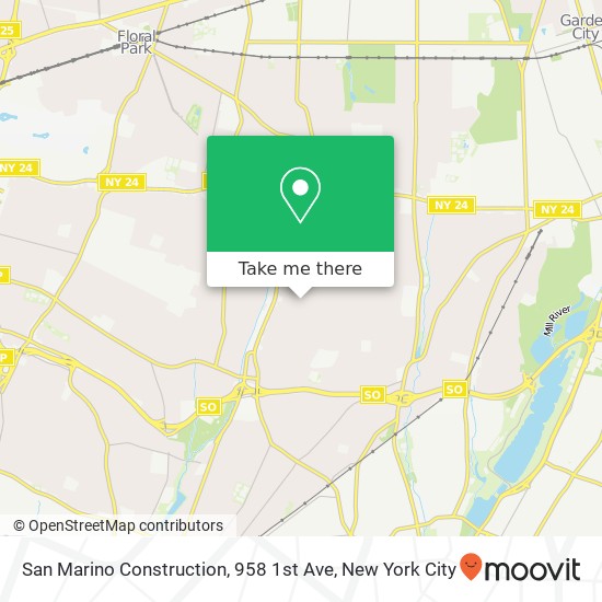 Mapa de San Marino Construction, 958 1st Ave