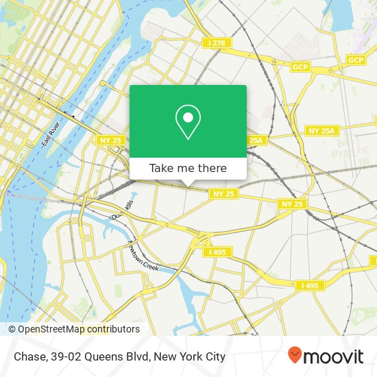 Chase, 39-02 Queens Blvd map