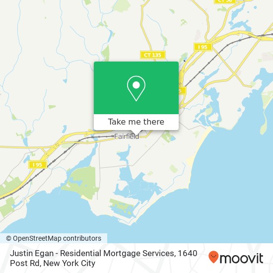 Mapa de Justin Egan - Residential Mortgage Services, 1640 Post Rd