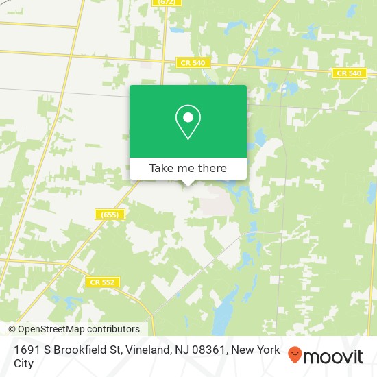 Mapa de 1691 S Brookfield St, Vineland, NJ 08361