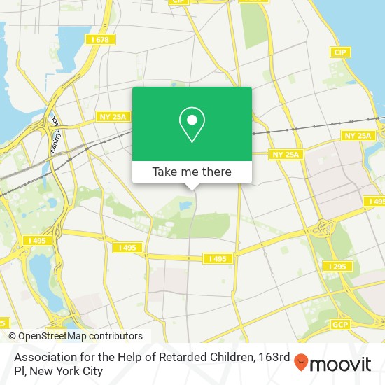 Association for the Help of Retarded Children, 163rd Pl map