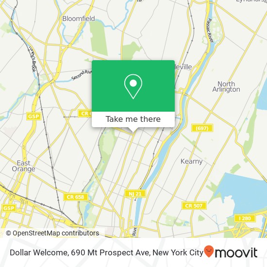 Mapa de Dollar Welcome, 690 Mt Prospect Ave