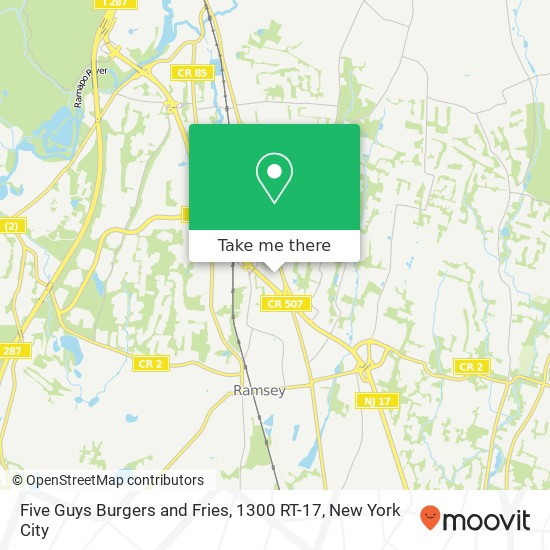 Mapa de Five Guys Burgers and Fries, 1300 RT-17