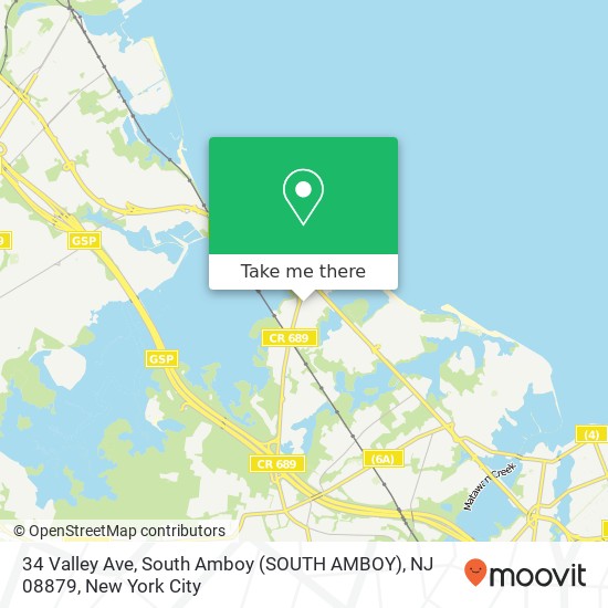34 Valley Ave, South Amboy (SOUTH AMBOY), NJ 08879 map
