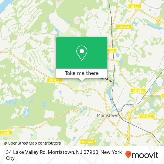 34 Lake Valley Rd, Morristown, NJ 07960 map