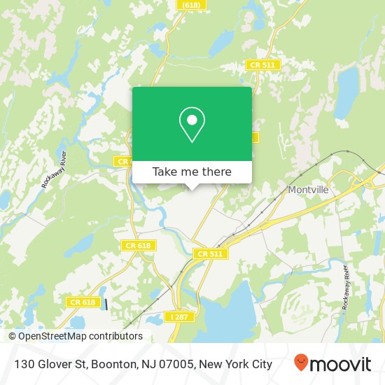 Mapa de 130 Glover St, Boonton, NJ 07005