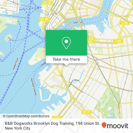 Mapa de B&B Dogworks Brooklyn Dog Training, 198 Union St