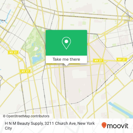 Mapa de H N M Beauty Supply, 3211 Church Ave