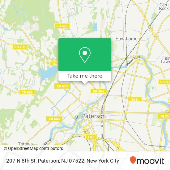 Mapa de 207 N 8th St, Paterson, NJ 07522