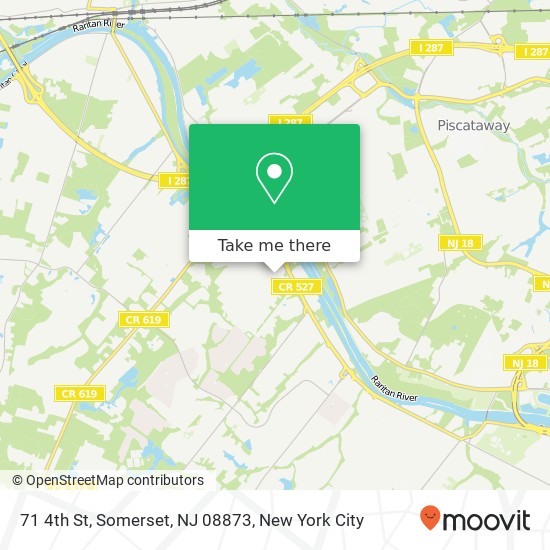Mapa de 71 4th St, Somerset, NJ 08873
