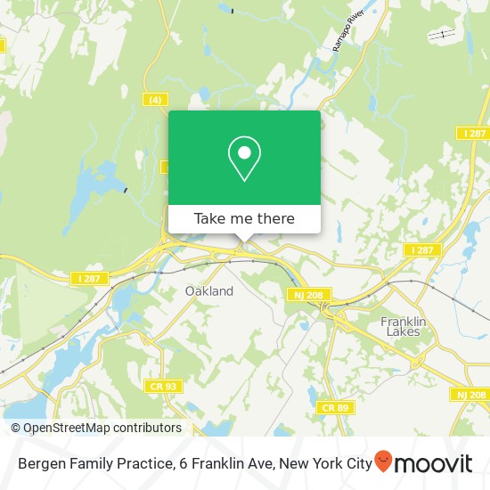 Mapa de Bergen Family Practice, 6 Franklin Ave