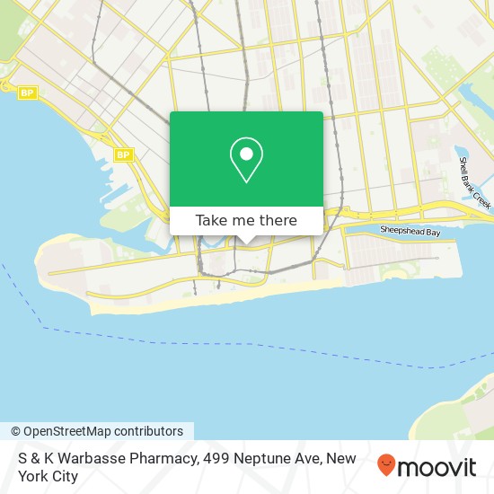Mapa de S & K Warbasse Pharmacy, 499 Neptune Ave