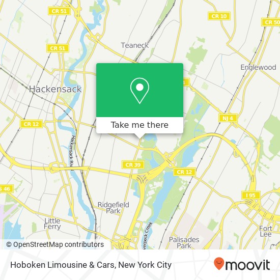 Hoboken Limousine & Cars map