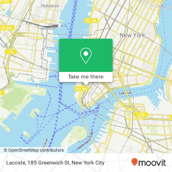 Mapa de Lacoste, 185 Greenwich St