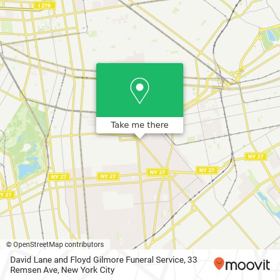 David Lane and Floyd Gilmore Funeral Service, 33 Remsen Ave map