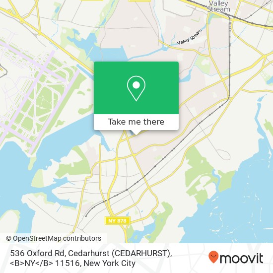 Mapa de 536 Oxford Rd, Cedarhurst (CEDARHURST), <B>NY< / B> 11516
