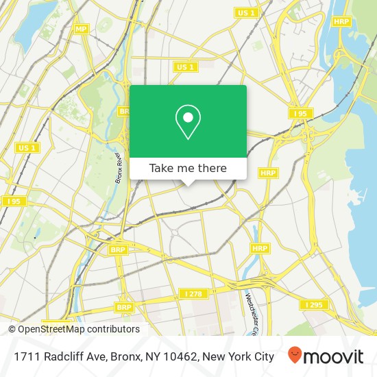 Mapa de 1711 Radcliff Ave, Bronx, NY 10462