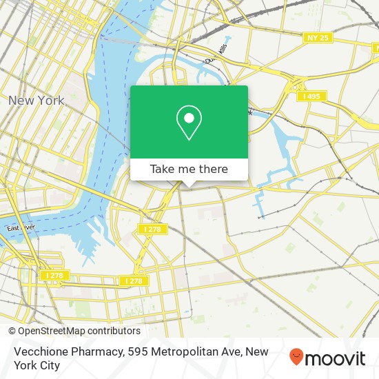 Mapa de Vecchione Pharmacy, 595 Metropolitan Ave