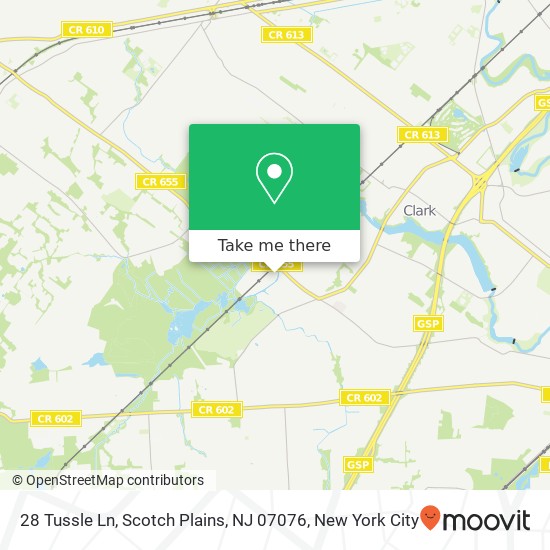 Mapa de 28 Tussle Ln, Scotch Plains, NJ 07076