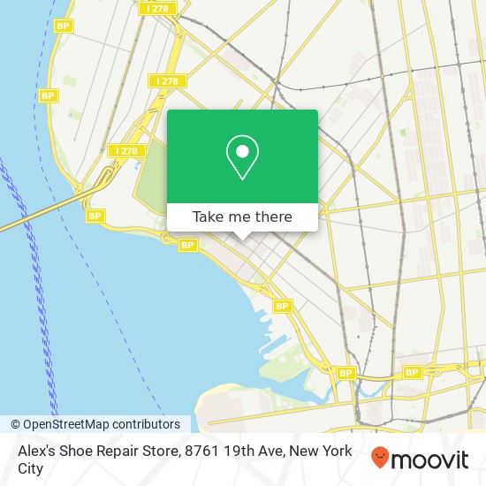 Alex's Shoe Repair Store, 8761 19th Ave map