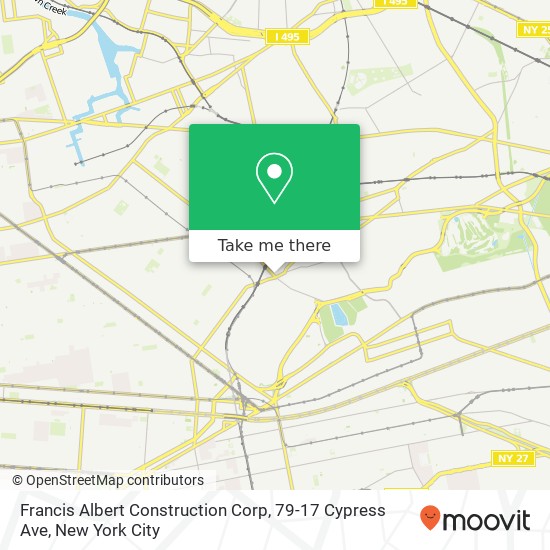 Francis Albert Construction Corp, 79-17 Cypress Ave map