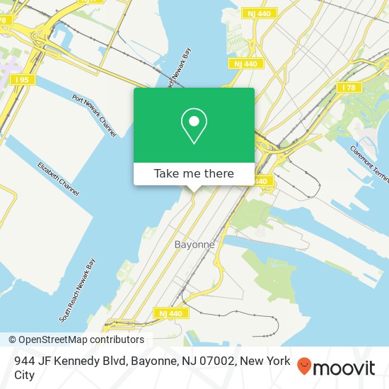Mapa de 944 JF Kennedy Blvd, Bayonne, NJ 07002