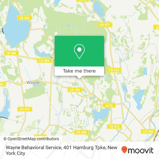 Wayne Behavioral Service, 401 Hamburg Tpke map