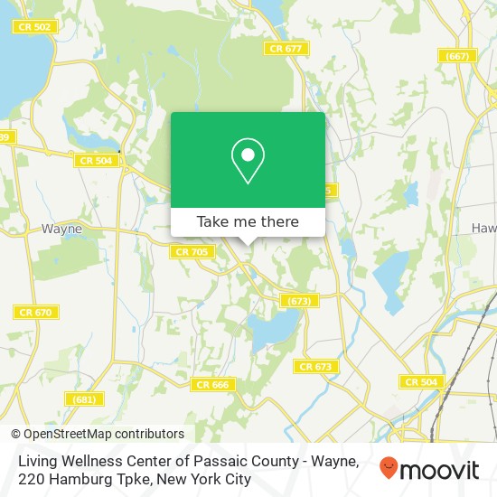 Mapa de Living Wellness Center of Passaic County - Wayne, 220 Hamburg Tpke