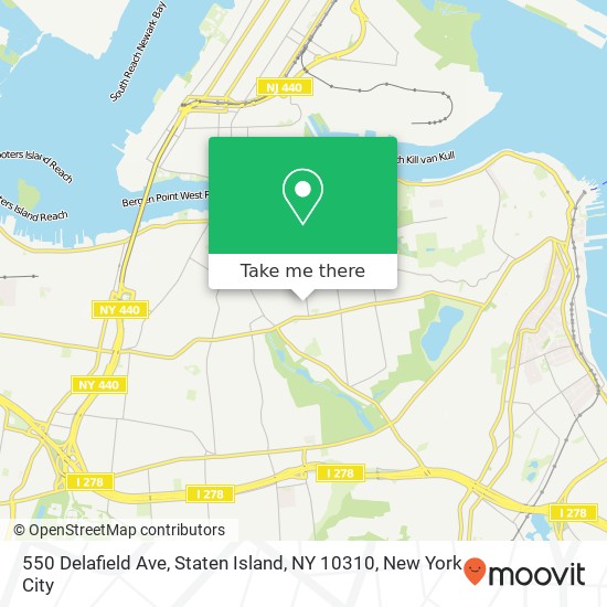 Mapa de 550 Delafield Ave, Staten Island, NY 10310