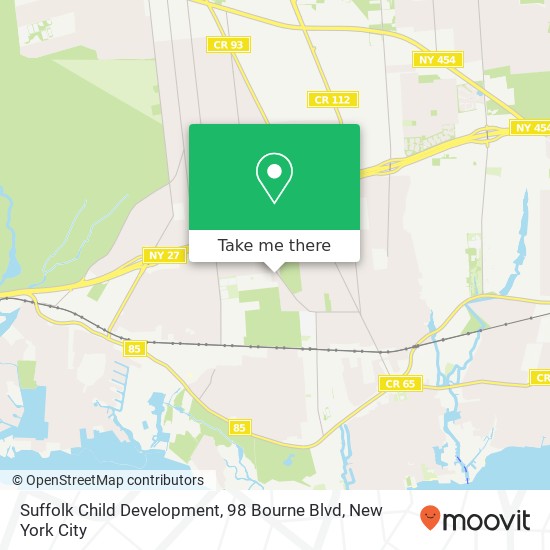 Mapa de Suffolk Child Development, 98 Bourne Blvd