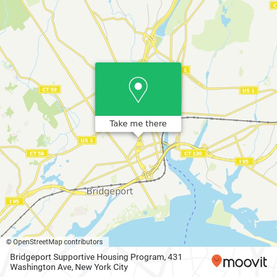 Bridgeport Supportive Housing Program, 431 Washington Ave map