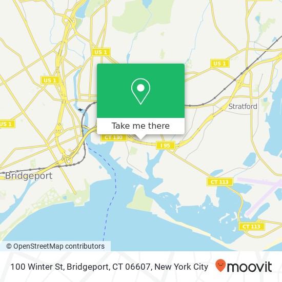 Mapa de 100 Winter St, Bridgeport, CT 06607