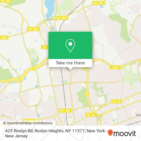 Mapa de 425 Roslyn Rd, Roslyn Heights, NY 11577