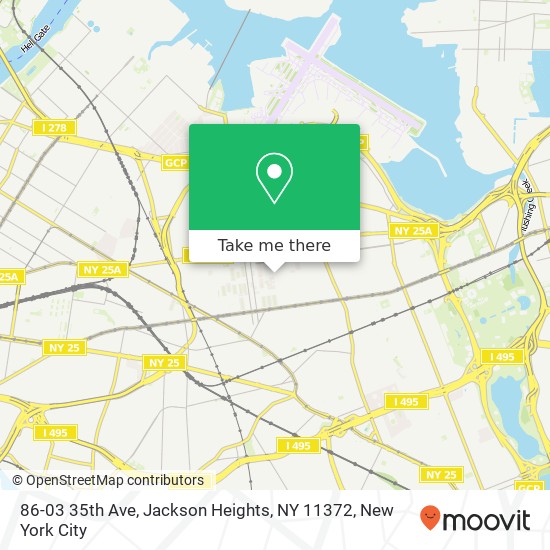 Mapa de 86-03 35th Ave, Jackson Heights, NY 11372