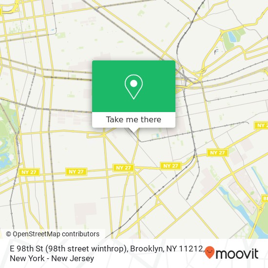 E 98th St (98th street winthrop), Brooklyn, NY 11212 map