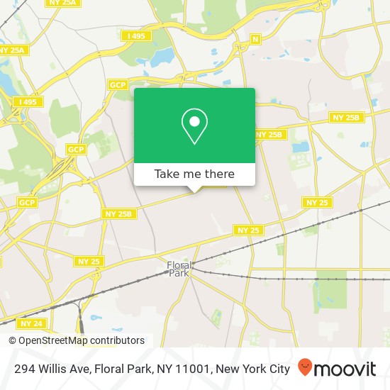 Mapa de 294 Willis Ave, Floral Park, NY 11001