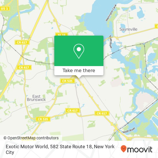 Exotic Motor World, 582 State Route 18 map