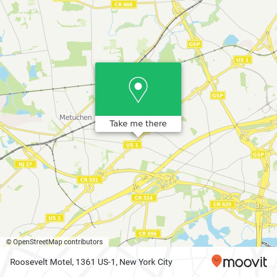 Mapa de Roosevelt Motel, 1361 US-1