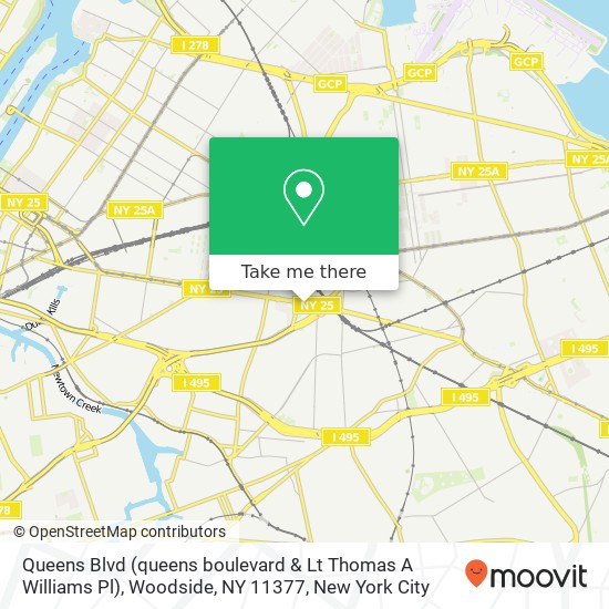 Queens Blvd (queens boulevard & Lt Thomas A Williams Pl), Woodside, NY 11377 map