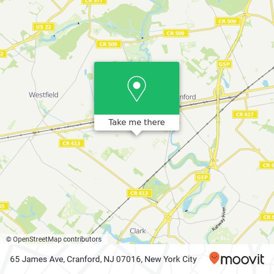 65 James Ave, Cranford, NJ 07016 map