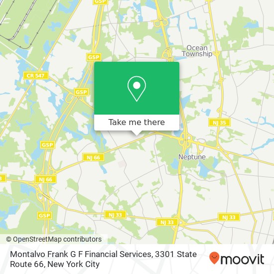 Mapa de Montalvo Frank G F Financial Services, 3301 State Route 66