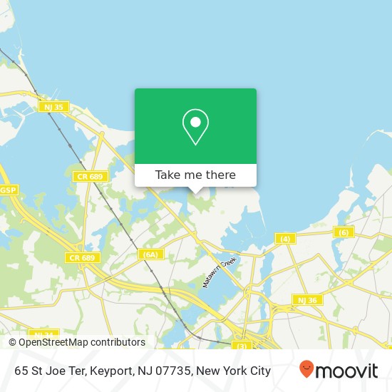 Mapa de 65 St Joe Ter, Keyport, NJ 07735