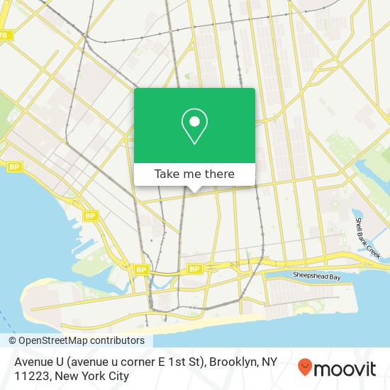 Avenue U (avenue u corner E 1st St), Brooklyn, NY 11223 map