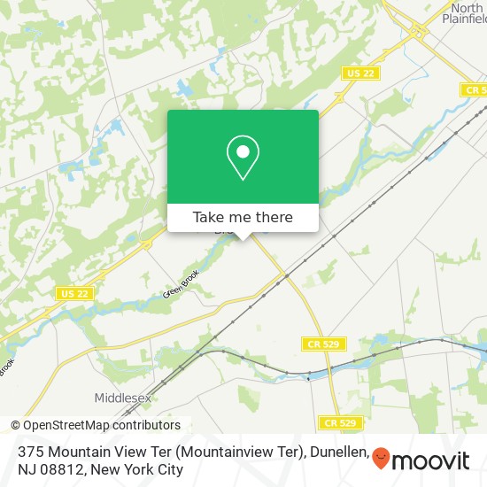 375 Mountain View Ter (Mountainview Ter), Dunellen, NJ 08812 map