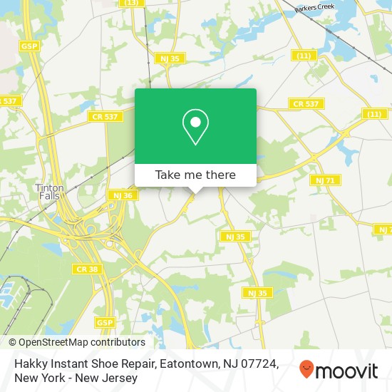 Hakky Instant Shoe Repair, Eatontown, NJ 07724 map